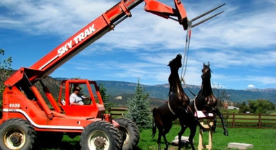 Rocky Mountain Bronze Shop installing bronze sculptures on location