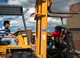 Bronze sculpture installation on site by Rocky Mountain Bronze Shop from Loveland Colorado